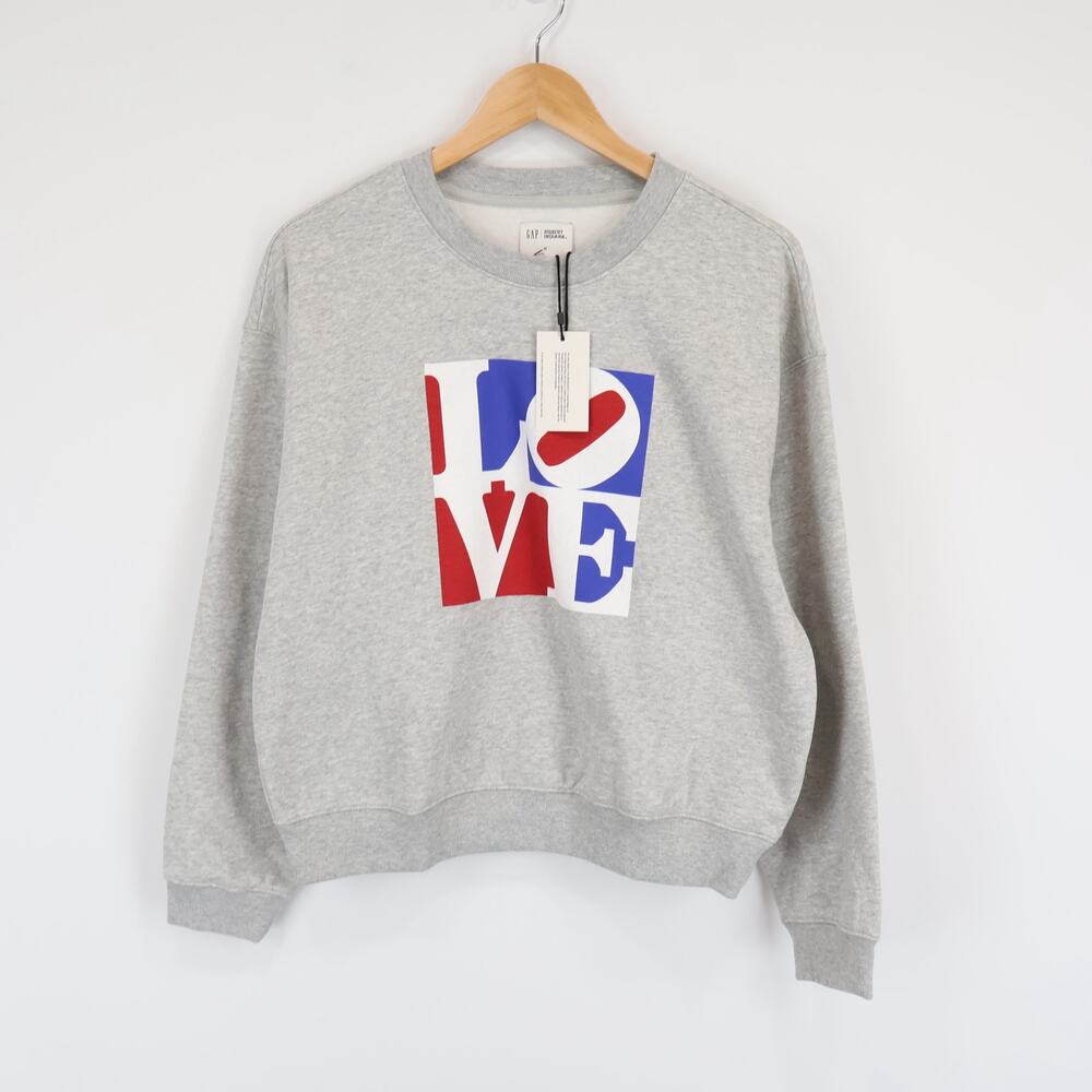 GAP x Robert Indiana Love Oversized Crewneck Sweatshirt Size Medium NWT - Picture 2 of 7
